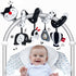 Car Seat Toys for Babies 0-6 Months, Black and White Spiral Toys for Infant, High Contrast Stroller Toys