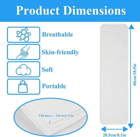 SHFGYG 10 Pack 4-Layer Reusable Adult Cloth Diaper Inserts - Ultra Absorbent Microfiber Liners for Overnight