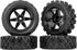 RC Station 12mm Hex Wheels and Tires for 1/12 1/14 1/16 1/18 RC Off Road Buggy Rally, Preglued 4PCS