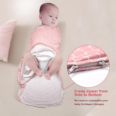 6-12 Large,100% Cotton-2-Piece Baby Swaddle,Sleep Sack Months,Adjustable WearableTransition Blanket,Miracle Swaddles