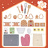 Playset 29 3D 3+ PairPear Gingerbread House Baking Piece Wooden Christmas Cookie Baking Kit, Toy Cookie Play Food