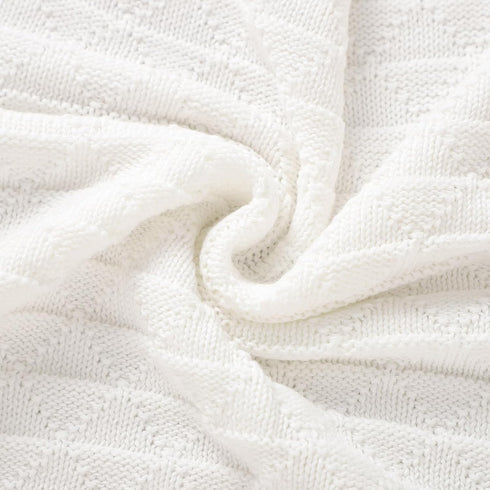 Baby Receiving Blanket for Boys Girls, Knit Neutral Swaddle Blankets, Soft Lightweight Crib Stroller Blankets, 30 x 40