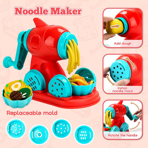 3 1 Sets 59 4-8, 3+ SOCBTNSO in Dough PCS for Kids Ages Dough Tools Kit with Ice Cream Noodle Hamburger Maker Machine