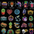 150 Pcs Cool Neon Sign Vinyl Stickers Pack for Kids Teens, Waterproof for Water Bottles, Laptops, and More