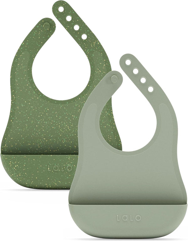 Lalo The Bib - Waterproof, Non-Toxic Silicone Baby Bib with Adjustable Neck