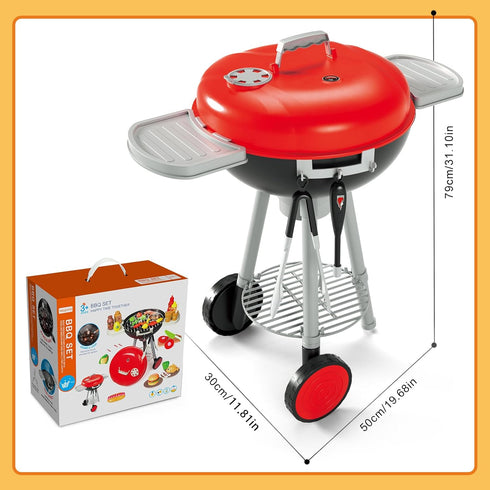 Upgrade 79PCS Toy BBQ Grill Set, Kitchen Toy Set with Realistic Spray, Light & Sound for Kids, Christmas Birthday Gift