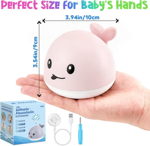 1-3, 6-12 1 Gigilli Baby Girl Bath Toys, Light Up Whale Sprinkler Bath Toys for Kids Ages Pool Water Table Bathtub