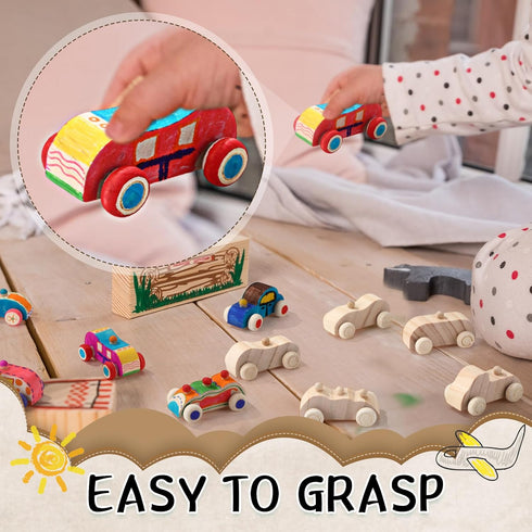 32 12 WinnerWhy Baby Shower Game Sign Kit Includes Unfinished Wooden Car Blocks, Markers, and a Prize Decoration Sign