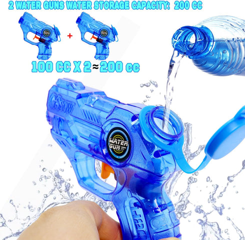 Mini Water Guns for Kids - 2 Pack Small Squirt Guns for Boys Girls Summer Party Favors