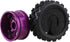 Mxfans Black Flower Pattern Rubber Tyres with Purple Y-Shape Aluminum Alloy Wheel Rims for RC 1:10 Racing Car