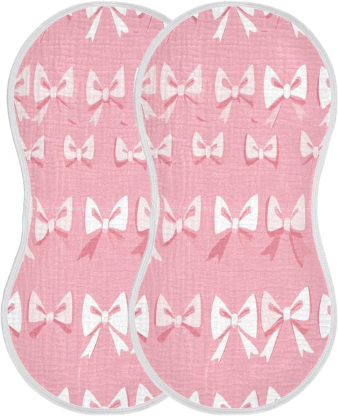 YEGAME Set 1 11 22 Inch Muslin Baby Burp Cloths of - Bow Pink Super Absorbent Cotton Burping Rags Soft Baby Washcloths