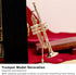Miniature Brass Trumpet Model, Dollhouse Musical Instrument, Christmas Ornament
