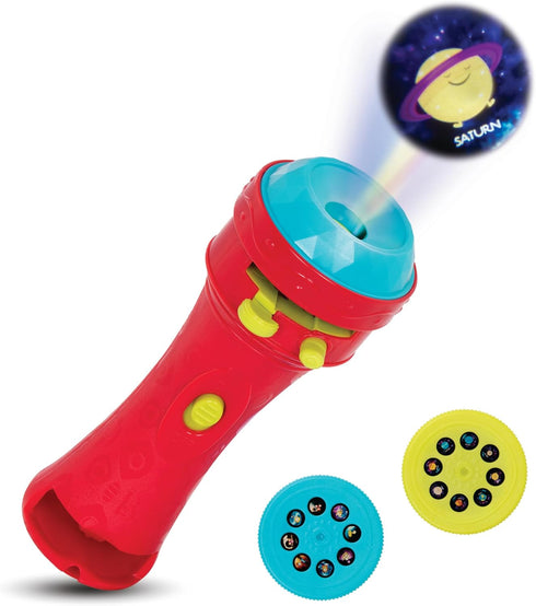 B. toys Projector Flashlight 2 Image Reels Planet & Alien Projections Space