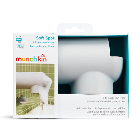 Munchkin Grey Soft Spot Bath Spout Cover with Bubble Bath Dispenser