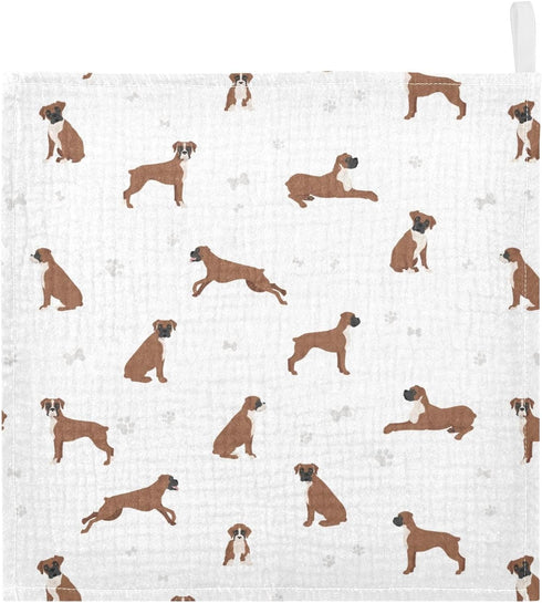 11.8 11.8 inch, sizex3 vvfelixl Baby Cotton Washcloths Boxer Dog Infants Bath Towel for Unisex Puppy Face Towels