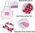 Super Z Outlet 12pc Kids Cooking and Baking Apron Set with Pocket and Chef Hat, Red Costume for Role Play