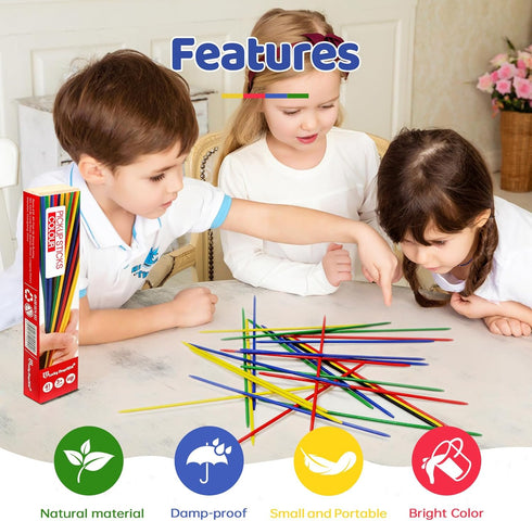 Classic Wooden Thin Pick Up Stick Game, 41 Pieces, Fun Family Game Gift Idea, 9.8 Inch Long