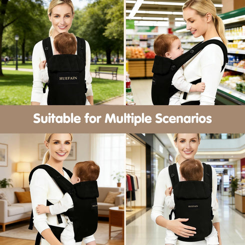 huefain (744 lbs), Baby Carrier Soft Breathable Double-Shoulder Carrier with Adjustable Support, Ergonomic Design