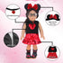 18 Inch Doll Playset for Girl Dolls, Micky Themed Doll Accessories for American Dolls, Including Red Bow Hairband, Red Micky Skirt, Doll Necklace, Shoes Socks Glasses, Total of 7 pcs