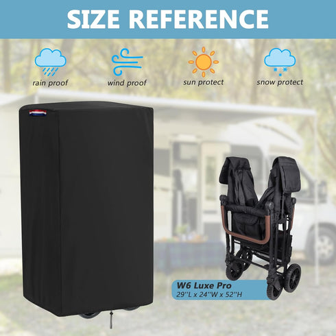 W6 420D W6,Dustproof 6 seater-29"L 24"W 52"H Wagon Cover compatible with Wonderfold Luxe Pro Stroller Wagon(Cover