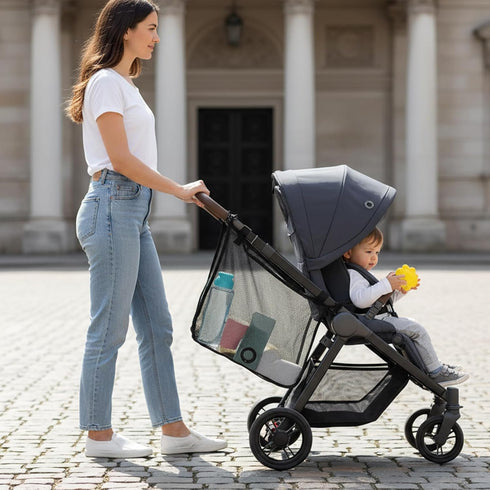 Thinp Stroller Sling Side Bag, Universal Stroller Organizer Cargo Net Strollers Caddy Mesh Storage Bag Strollers