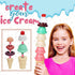 32 PCS Ice Cream Cart Toys for Toddlers - Pretend Play Food Scoop & Serve Macaroon Dessert Set