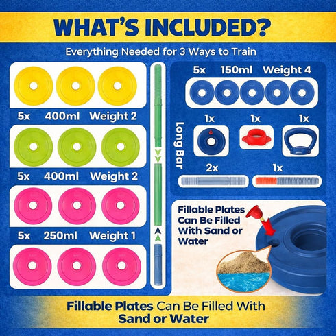 Set 3-in-1 Kids Exercise Weight - Adjustable Workout Toy Equipment for Children Pretend Play Exercise - Toddler
