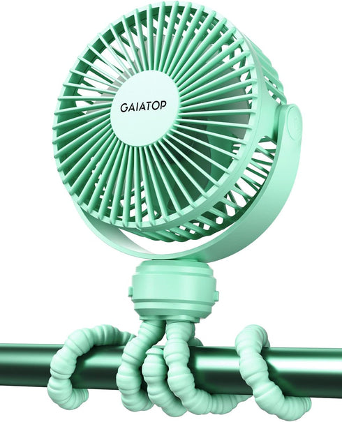 Gaiatop Mini Portable Stroller Fan, Battery Operated Small Clip on, Detachable 3