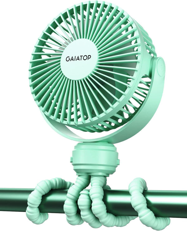 Gaiatop Mini Portable Stroller Fan, Battery Operated Small Clip on, Detachable 3