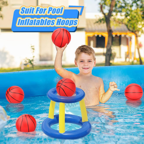 6 Pack 6" Mini Basketballs for Toddlers, Kids, Teenagers with Pump, Durable PVC for Mini Over Door Hoop