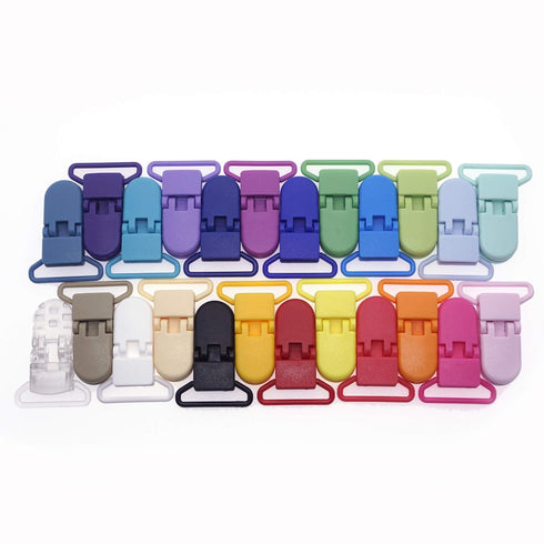 24pcs/Pack 1" Plastic Pacifier Clips, Dummy Holder for Teether/Binky/Paci/Bib/Toy Clip, Mix 24 Colors