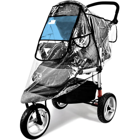 Universal Stroller Rain Cover, Waterproof Windproof Protection, Baby Travel Weather Shield from Dust Snow, Clear
