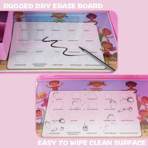 MENZOKE Kids Travel Tray for Toddler Car Seat, Road Trip Activities for Kids with iPad Holder Stand & Dry Erase Board