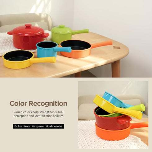 Set 1-3, GILOBABY Kids Play Kitchen Accessories - Complete Cooking Toy with Pots, Pans & Utensils for Toddlers Learning