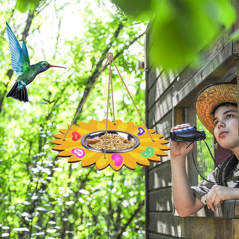Aweyka 3 Pack 3-5 4-8 8-12 Kids Arts and Crafts Bird Feeders for Outside, DIY Wooden Paint Kits Outdoor Educational Fun