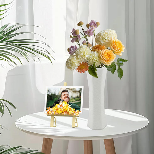 Vilbocr SetBlock 362Pcs) Mini Flower Building Bouquet Easel for Desk Decorations and Message Stickers.Flower Building