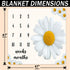 Baby Monthly Milestone Blanket, Daisy Big White Blanket for Nursery, Unisex for Newborn 1-12 Months, 47"x47"