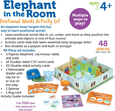 Set Learning Resources Elephant in the Room Positional Word Activity - Toddler Board Games, Language and Critical