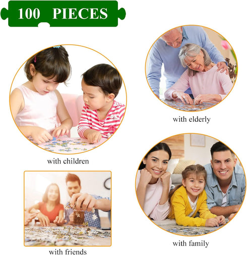 Puzzles for Kids Ages 4-8 - 100 Piece Dinosaur World Puzzles - Educational Toys Gifts