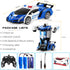 FIGROL Remote Control Car, Transformable Robot RC Car, 2.4Ghz 1:18 Scale Model Police Car with One Button Deformation