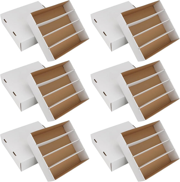 HIMOMO Collector Card Storage Box - 3120 Count for Trading Cards, White Sports Card Boxes (6 Set)