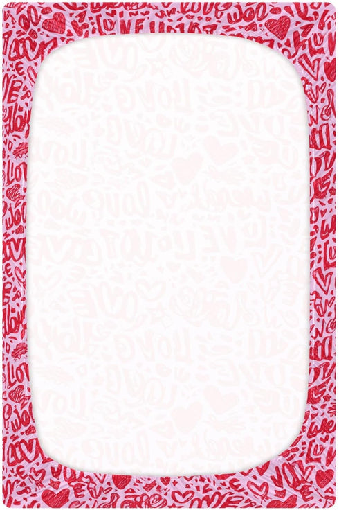Pigsaly 27x39 Inch Crib Sheets Red Love Hearts Stars Valentines Day Baby Sheet for Standard Crib Mattress Boys Girls
