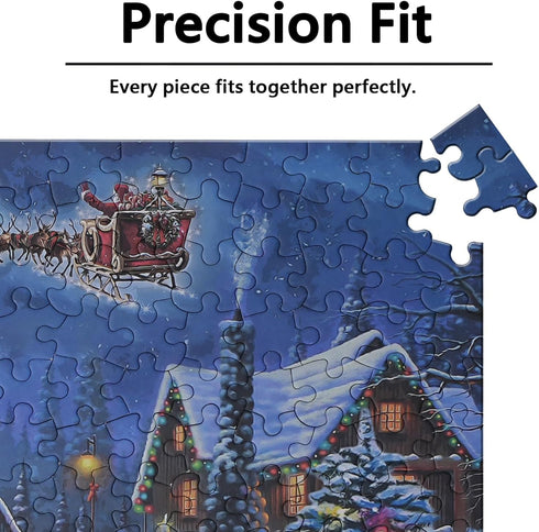 Christmas Puzzle Eve 500 Pieces Jigsaw Puzzles for Adults, 27" x 20" Large Winter Santa Claus