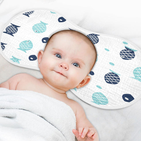 YEGAME Set 1 11 22 Inch Muslin Baby Burp Cloths of - Fish Super Absorbent Cotton Burping Rags Soft Baby Washcloths