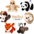 6 Pieces Jungle Animal Plush Toys Set, Forest Stuffed Animals, Panda, Raccoon, Sloth, Squirrel, Fox, Hedgehog