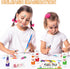 27PCS Kids Washable Finger Paint Set, Non-Toxic Finger Paints 8 Colors, Brushes, Sponges, Art Painting Supplies for