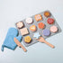 28pcs Playset, Set Wooden Cookie Maker Toy Kitchen Accessories, Kids Play Kitchen Cutting and Baking Food Toys Cookies