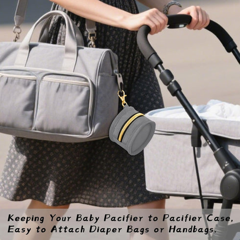 Lxqimora Rock Gray Print Pacifier Case for Travel Clip-On Pacifier Holder Baby Pacifier Pod for Stroller Diaper Bag