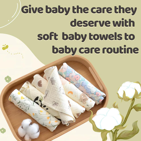 15 Pack, 10x10 inches MUKIN Baby Washcloths, Natural Cotton Face Towels