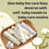 15 Pack, 10x10 inches MUKIN Baby Washcloths, Natural Cotton Face Towels